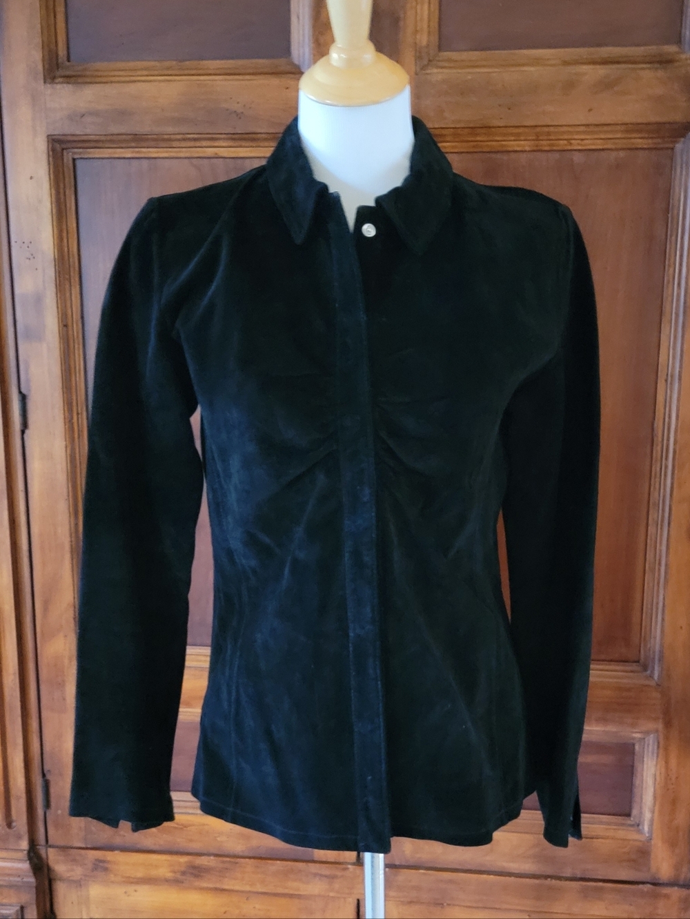 Women's Bloomingdale Sutton Studio Black Leather Jacket - Size 8